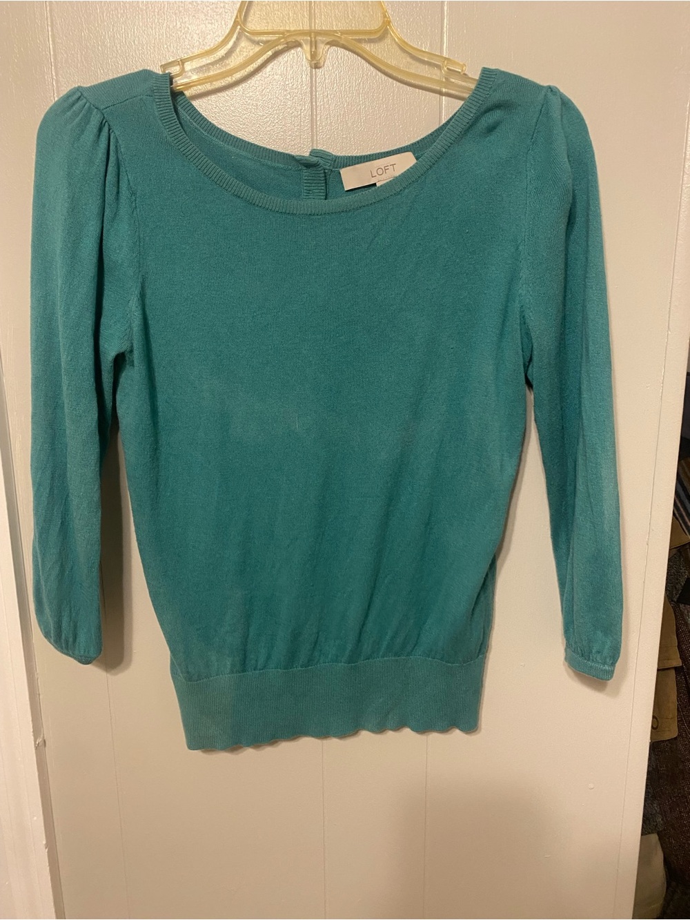 Y2K LOFT Teal Knit Crewneck Sweater